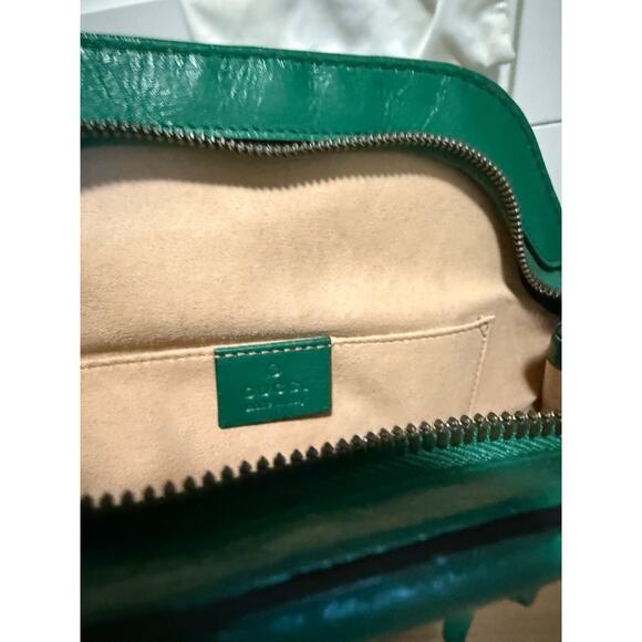 $2316 Gucci Marmot Rebelle Feline Bag Small - Emerald Green - Picture 11 of 14